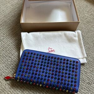 Christian Louboutin Blue Studded Wallet